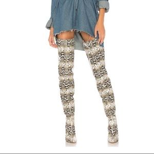 Raye Snake Skin Thigh High Boot